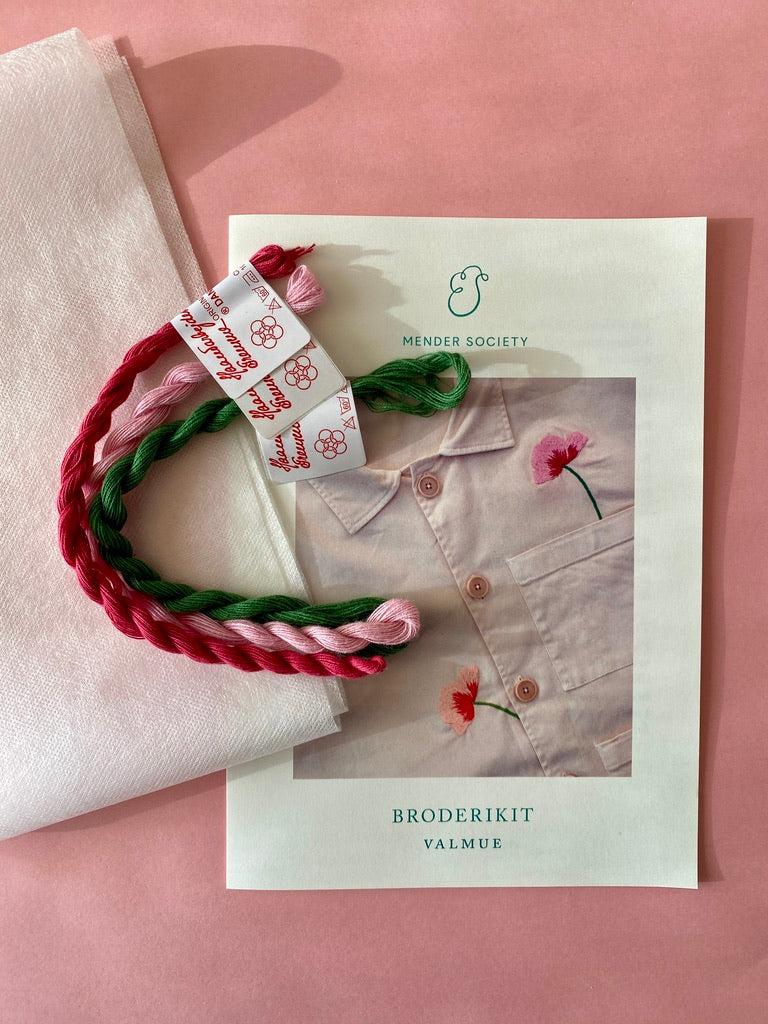 Broderikit: Valmue - Hindbær