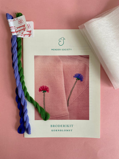 Broderikit: Kornblomst - Indigo