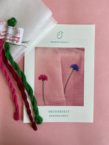 Broderikit: Kornblomst - Magenta