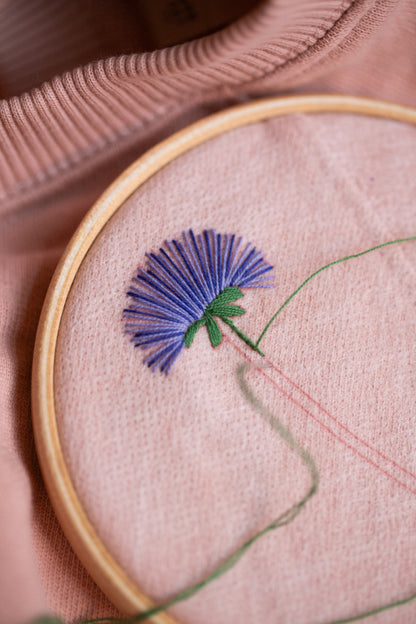 Broderikit: Kornblomst - Indigo